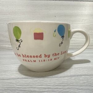 DaySpring 15 oz Ceramic Coffee Mug Birthday Balloons Psalm 115:15 NIV
